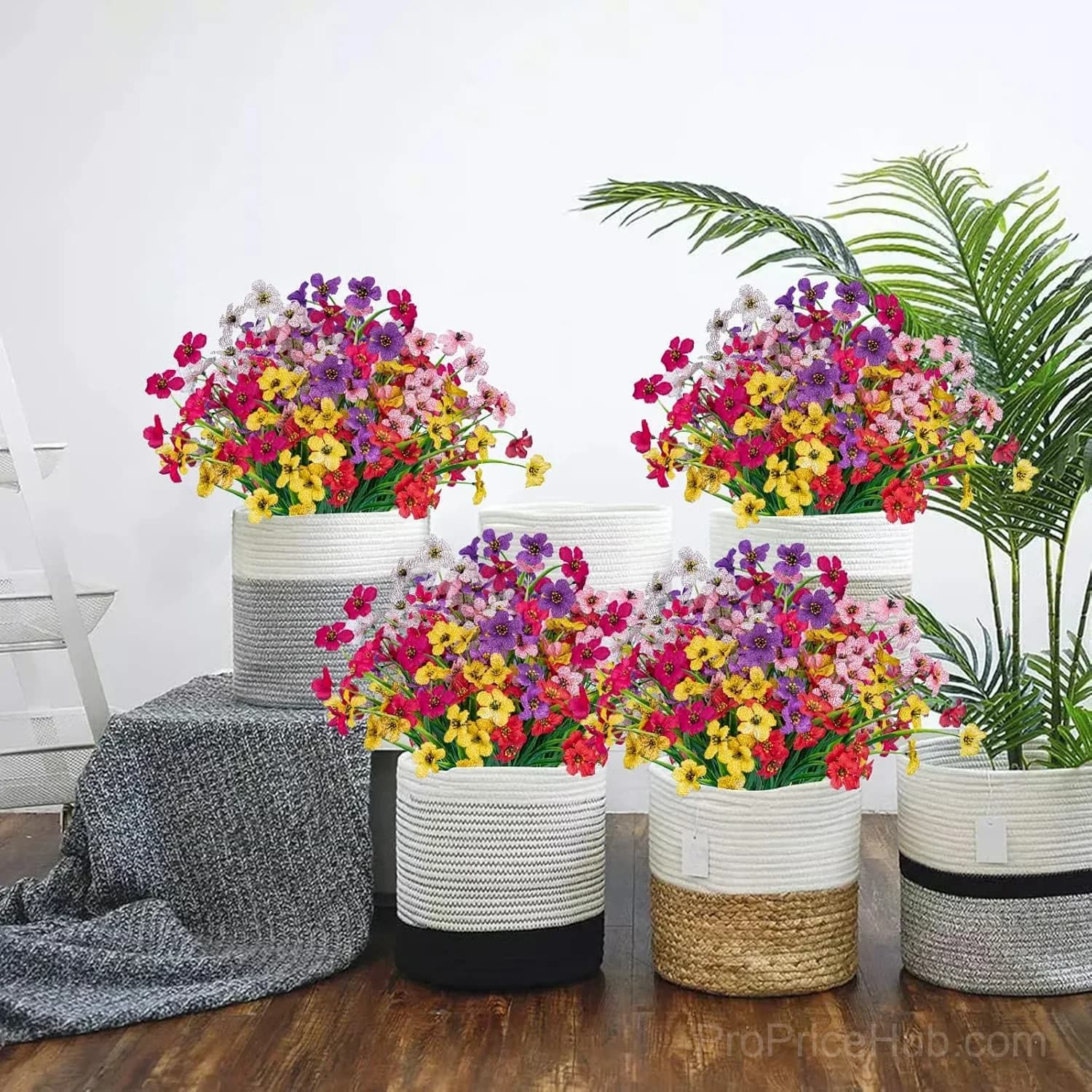 High-Quality Artificial Flowers, 6 Pieces for One Pot, All Colors - View 12