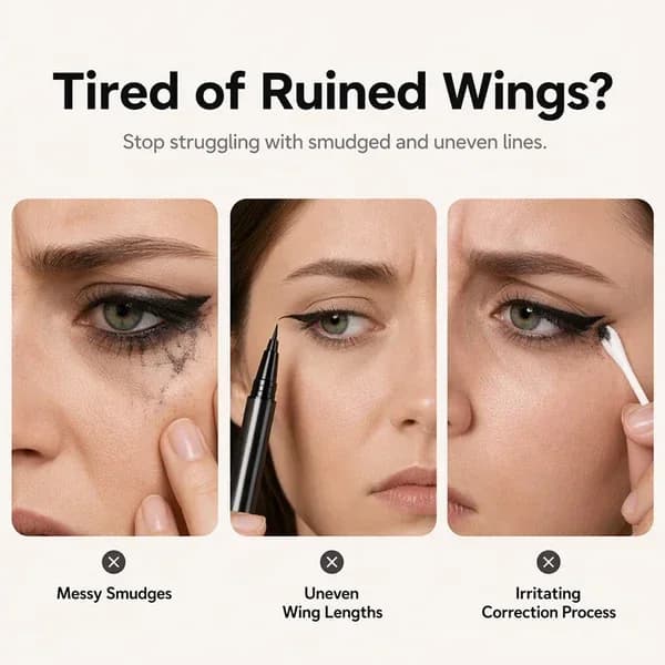 2-in-1 Waterproof Liquid Eyeliner Pen with Eraser Tip - Alt