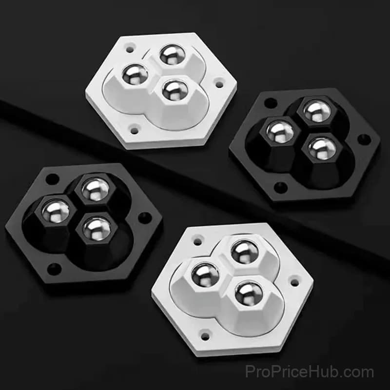 360° Rotating Three-Ball Caster Wheels, White, 4-Pack - View 14