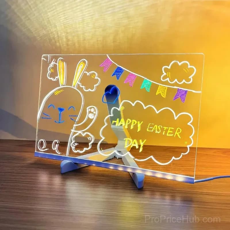 LED Note Board with Colored Pens, 5.9x5.9 Inch - View 13
