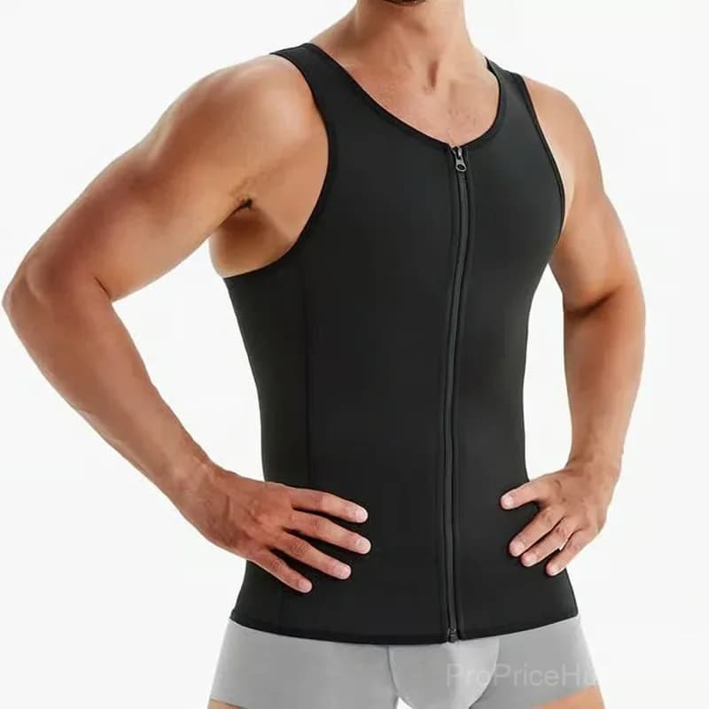 Men's Zipper Waist Trainer Trimmer Vest, Size S - View 10
