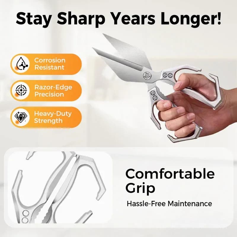 Heavy-Duty Multifunctional Kitchen Shears, Black - View 6