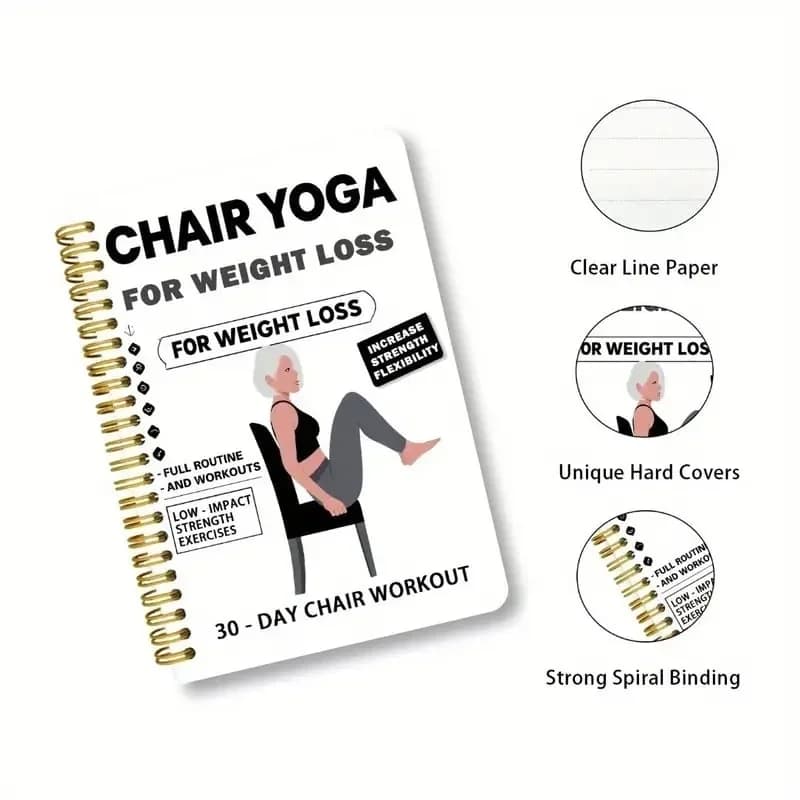 Chair Yoga Weight Loss Spiral-Bound Notebook & Exercise Guide - At-Home Fitness Journal - View 4