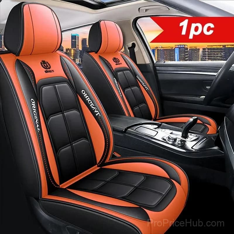 PU Leather Front Car Seat Covers, Universal Fit, Red - View 4