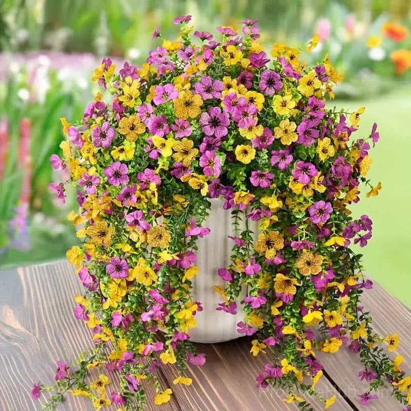 Outdoor Cascading Daisy & Eucalyptus Artificial Flowers, UV Resistant - View 10