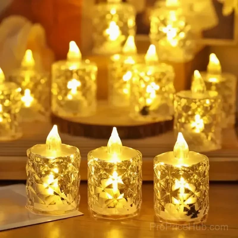 Small Plastic Flameless Candle Lights, 3-Pack - View 9
