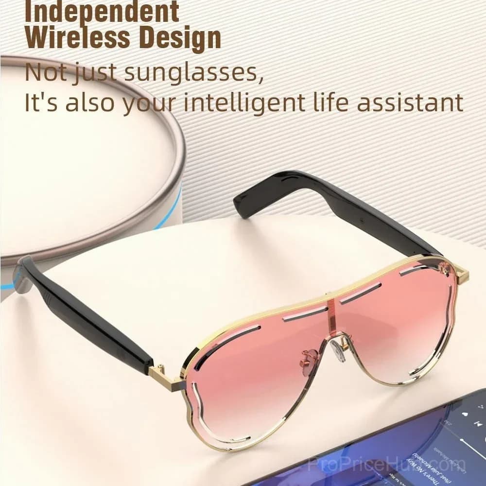 Smart Bluetooth 5.4 Audio Sunglasses – Open-Ear, UV & Blue Light Protection - View 9