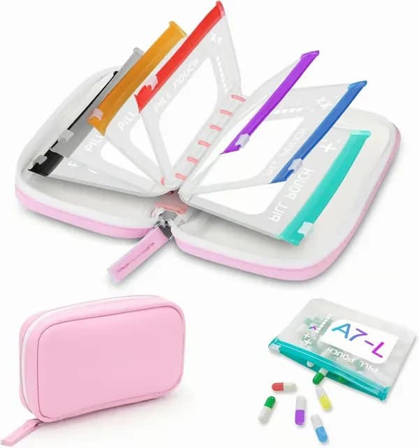 A8 Green Waterproof Pill Case Set, 7-14 Day Medication Organizer - View 13