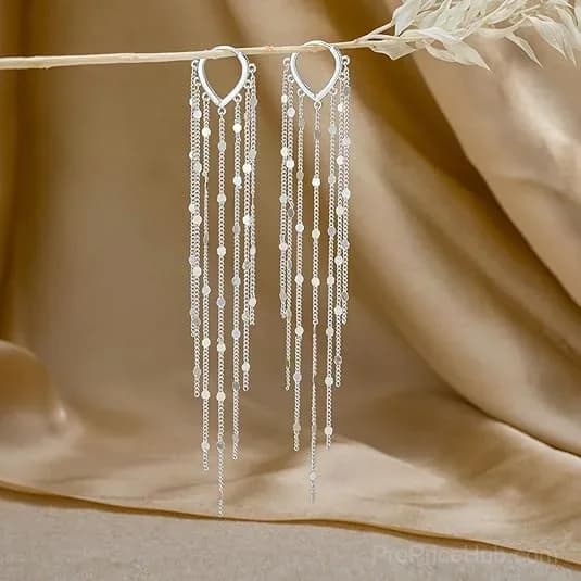14K Gold Plated Long Tassel Earrings for Women - View 6