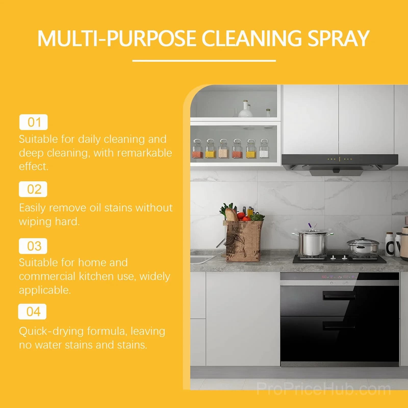 Heavy Duty Degreaser Cleaner Spray for Kitchen, Oven, Stove, Range Hood - View 4