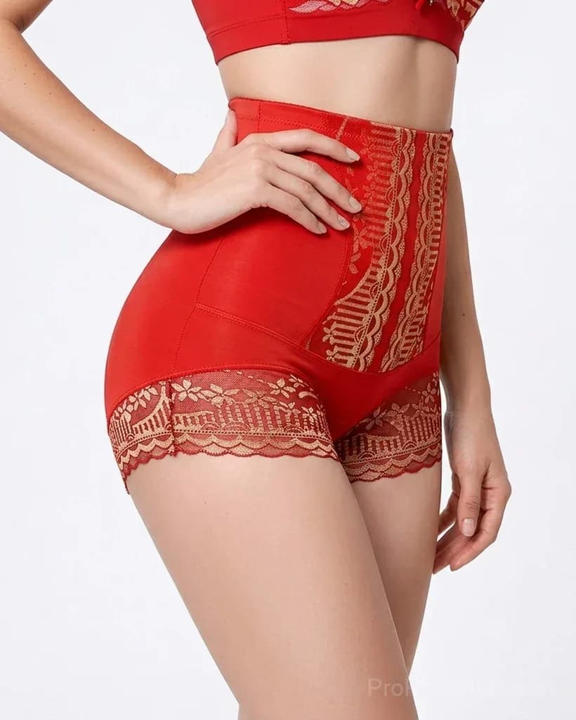 Women’s Lace High-Waisted Tummy Control Butt Lifter Briefs, 3 Pack - View 7
