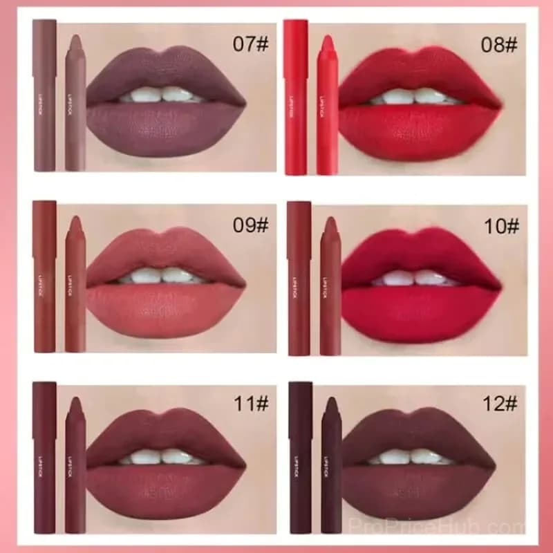 12-Color Matte Lipstick Pen - 01# - View 6