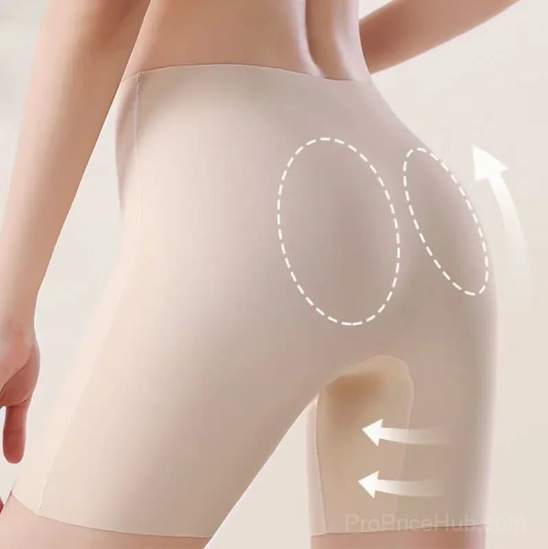 Women's High-Waist Ice Silk Tummy Control Shapewear, Black/Nude L - View 6