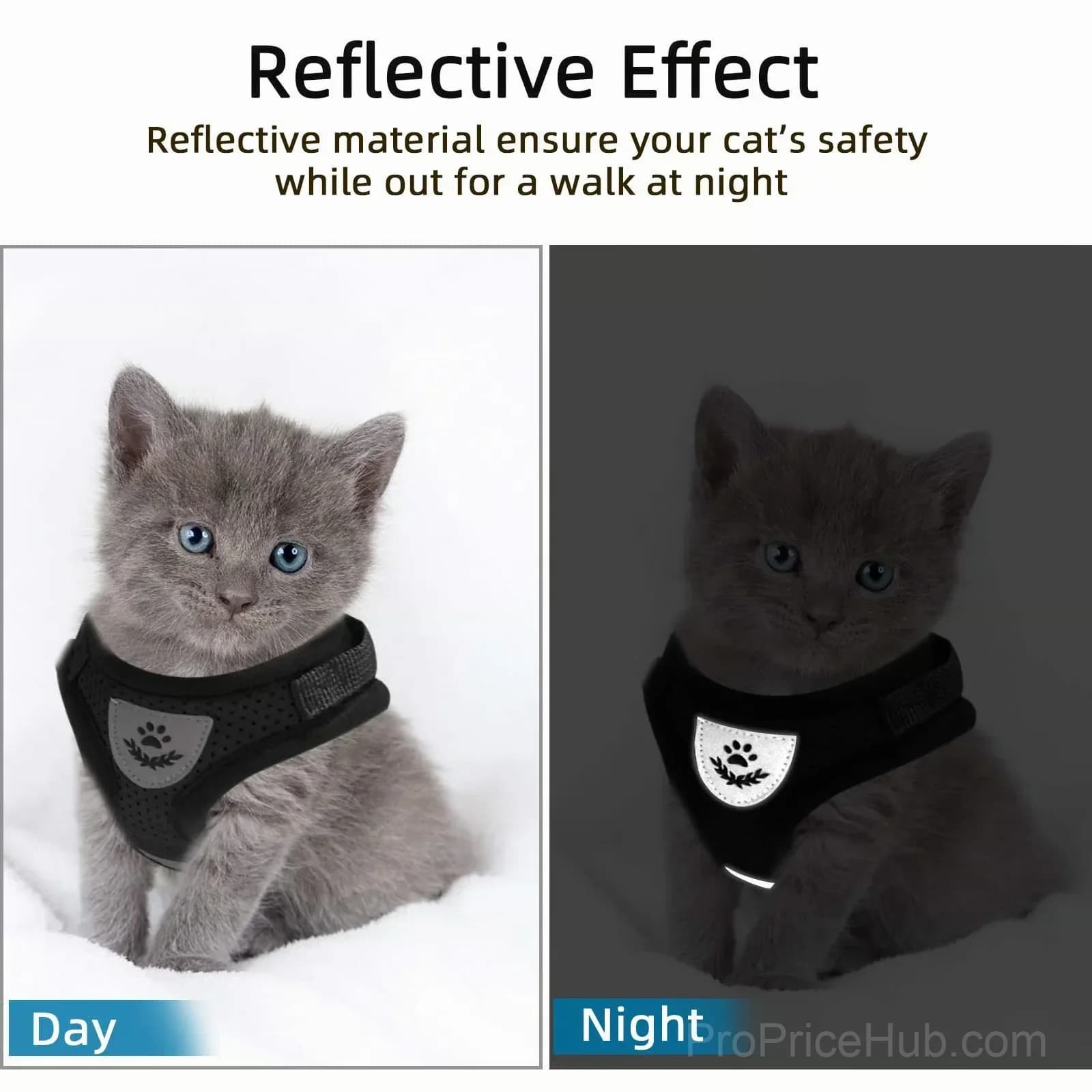 Adjustable Breathable Luminous Cat Harness, Blue XS (Under 3.3 lb) - View 6