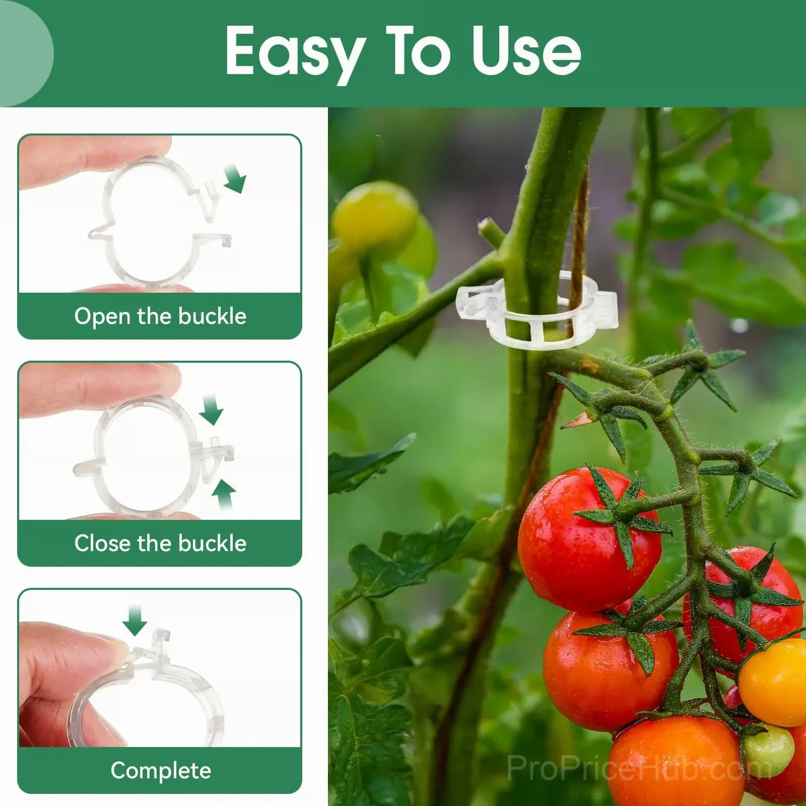 100-Pack Plastic Tomato Trellis Clips for Plant Support - View 4
