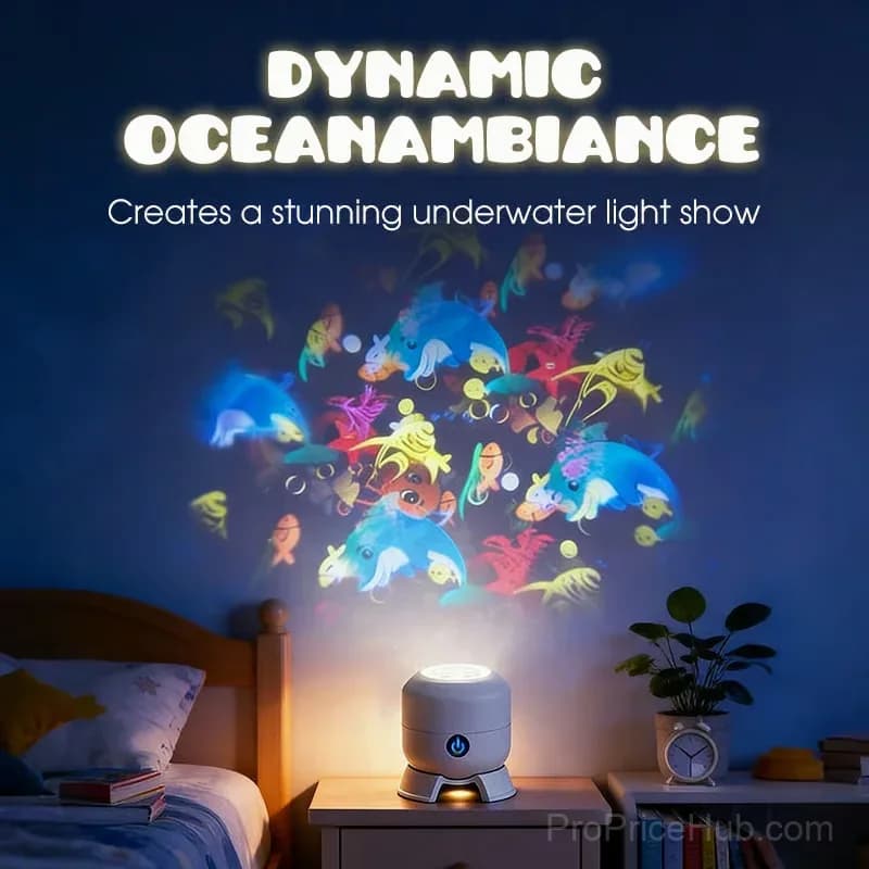 Dynamic Rotating Ocean LED Light Projector, Rechargeable - View 4