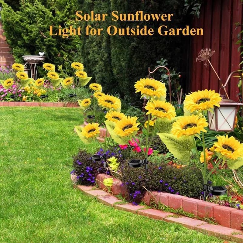 Solar LED Sunflower Garden Lights, 29.6 Inch, Warm Glow Outdoor Decor - View 8