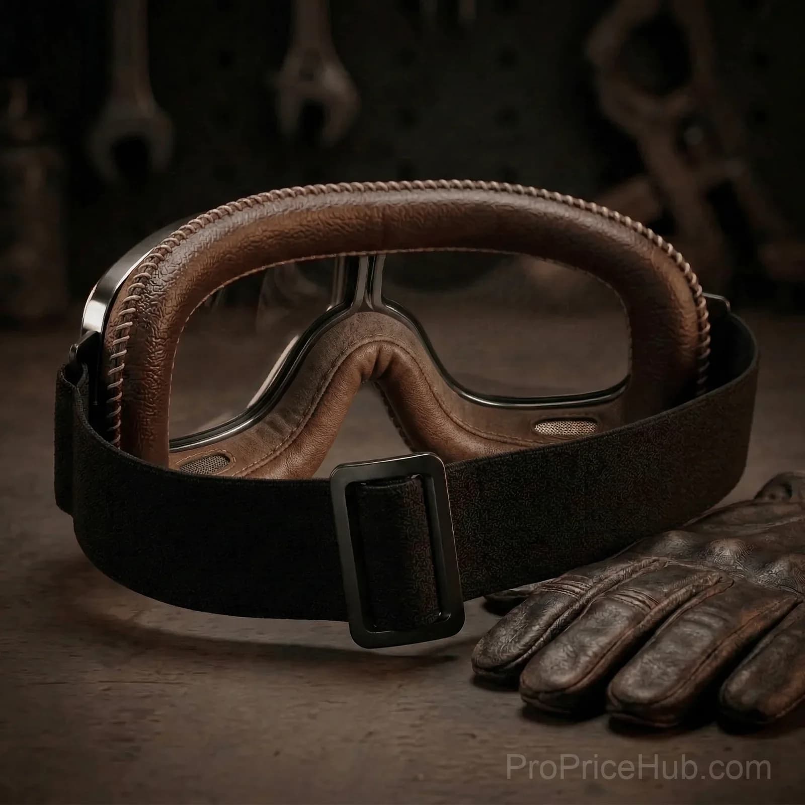 OTG Vintage Motorcycle Goggles, Fits Over Glasses - View 4