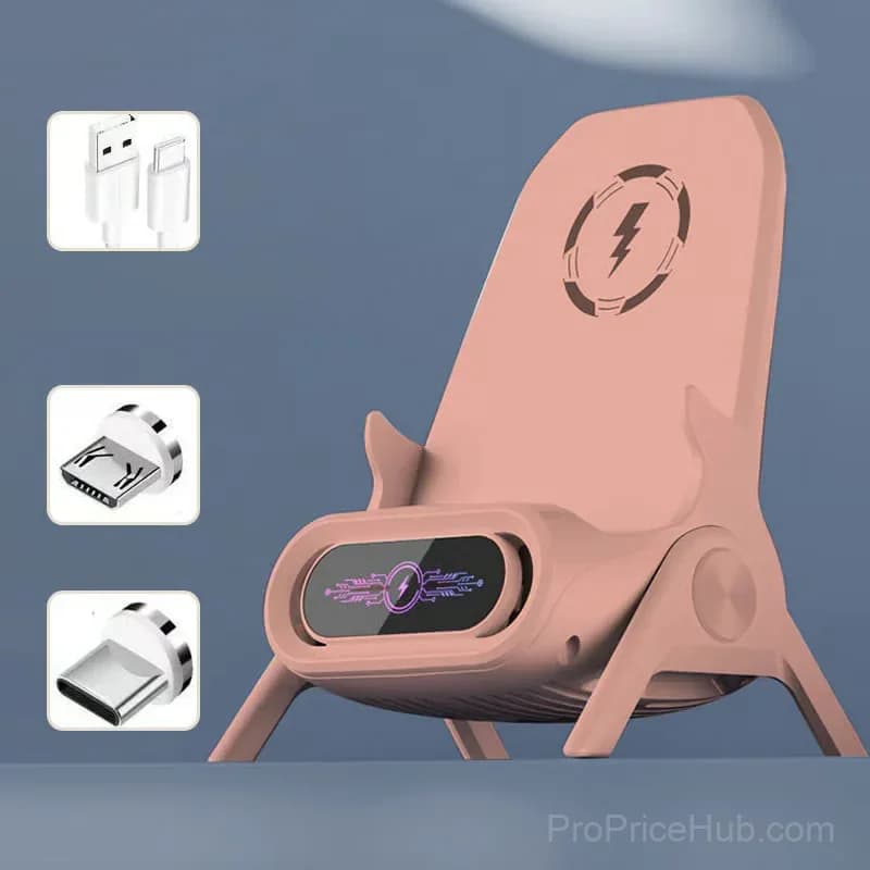 Multifunctional Wireless Fast Charging Phone Stand, White - View 11