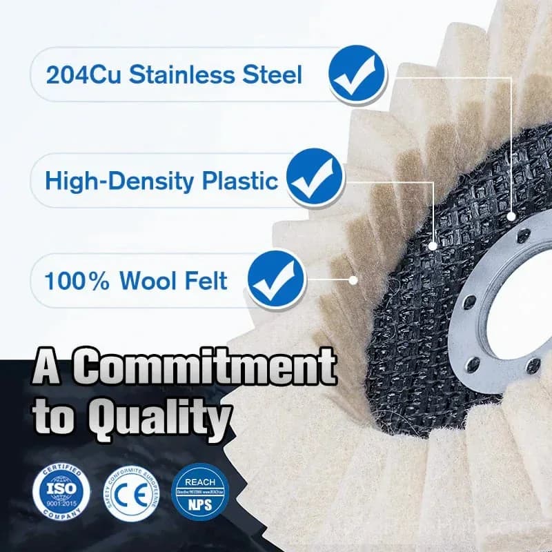 Wool Felt Flap Polishing Disc - 5-Pack (Buy 2 Get 3 Free) - View 5