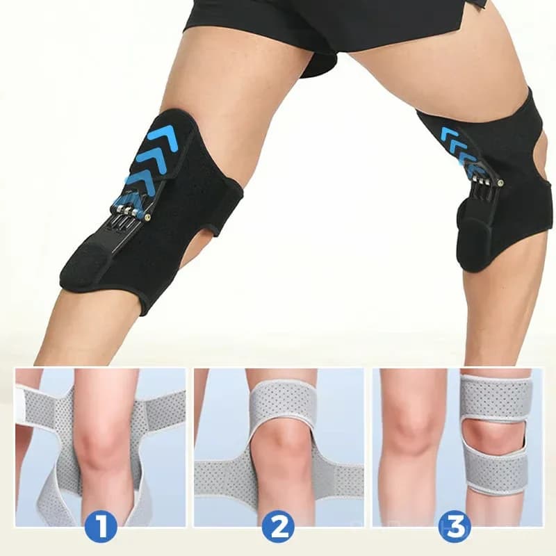 Adjustable Knee Support Brace Set, Black, 2-Pack, Medium - View 8