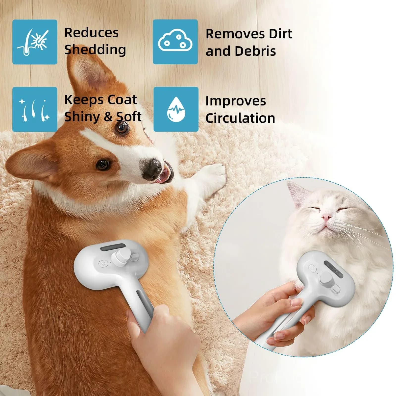 White Pet Spray Hair Removal Comb for Dogs - View 5