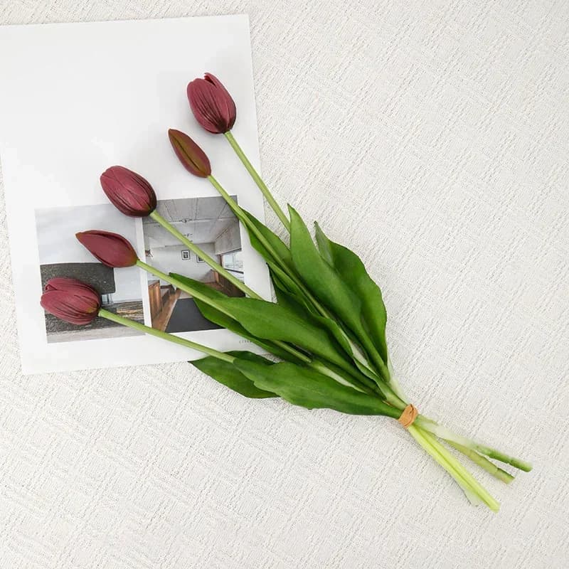 10-Piece UV Resistant Waterproof Faux Tulip Bouquet – Artificial Flowers for Indoor/Outdoor Decor - View 29