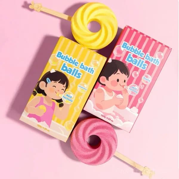 Cute Lollipop Bath Bomb – Colorful Bubble Bath Ball for Kids - View 2