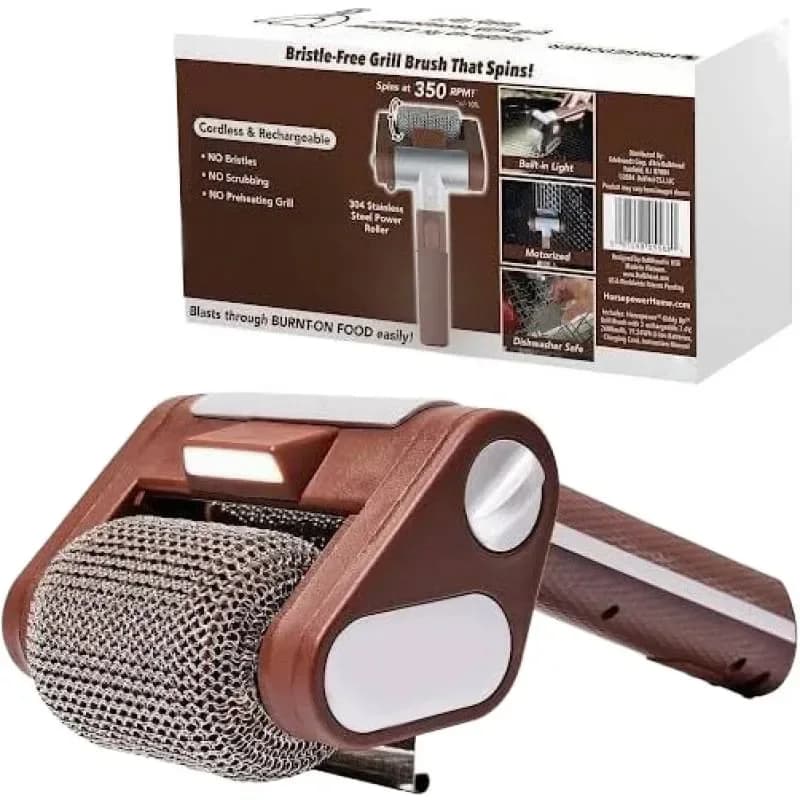 Rechargeable Electric Grill Brush, 350 RPM Bristle-Free Roller - Main