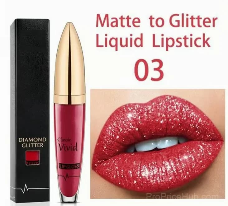 Diamond Lip Gloss Matte to Glitter Liquid Lipstick Waterproof 01 - View 6
