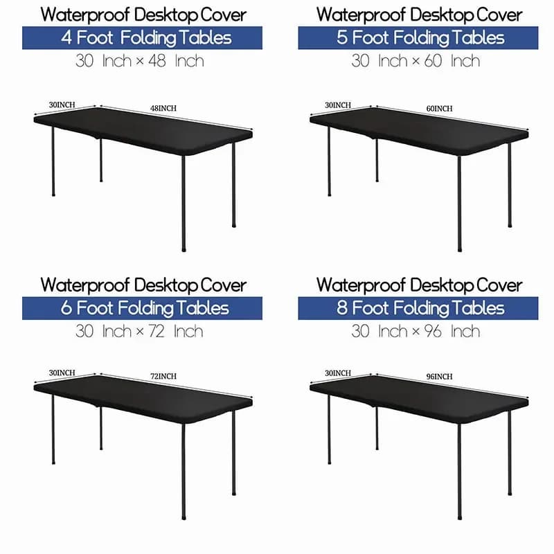 Stretch Fabric Table Top Cap Cover – Elastic Edge, Waterproof, Reusable - View 5