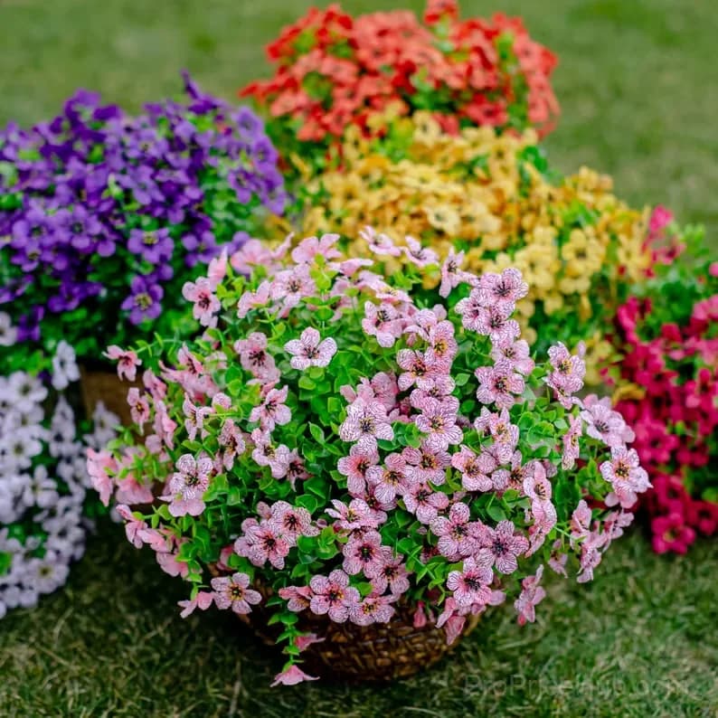 High-Quality Artificial Flowers, 6 Pieces for One Pot, All Colors - View 10