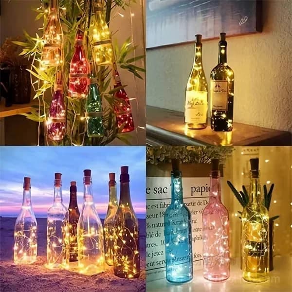 Multicolor Battery-Operated Bottle Lights with Replaceable Batteries - View 7