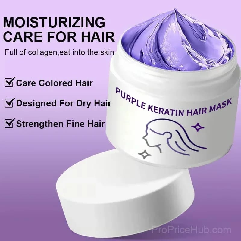Purple Keratin Hair Mask for Blonde, Silver & Gray Hair, 100g - View 3