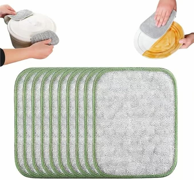 5-Pack Double-Sided Non-Scratch Steel Wire Scrubber Cloths - View 10