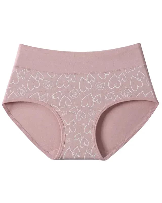 Women's Cute Love Print Soft Cotton Stretchy Panties - 6 Pack - View 6