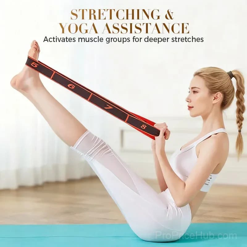 Resistance Band for Fitness and Yoga, Red, No Rear Strap - View 4