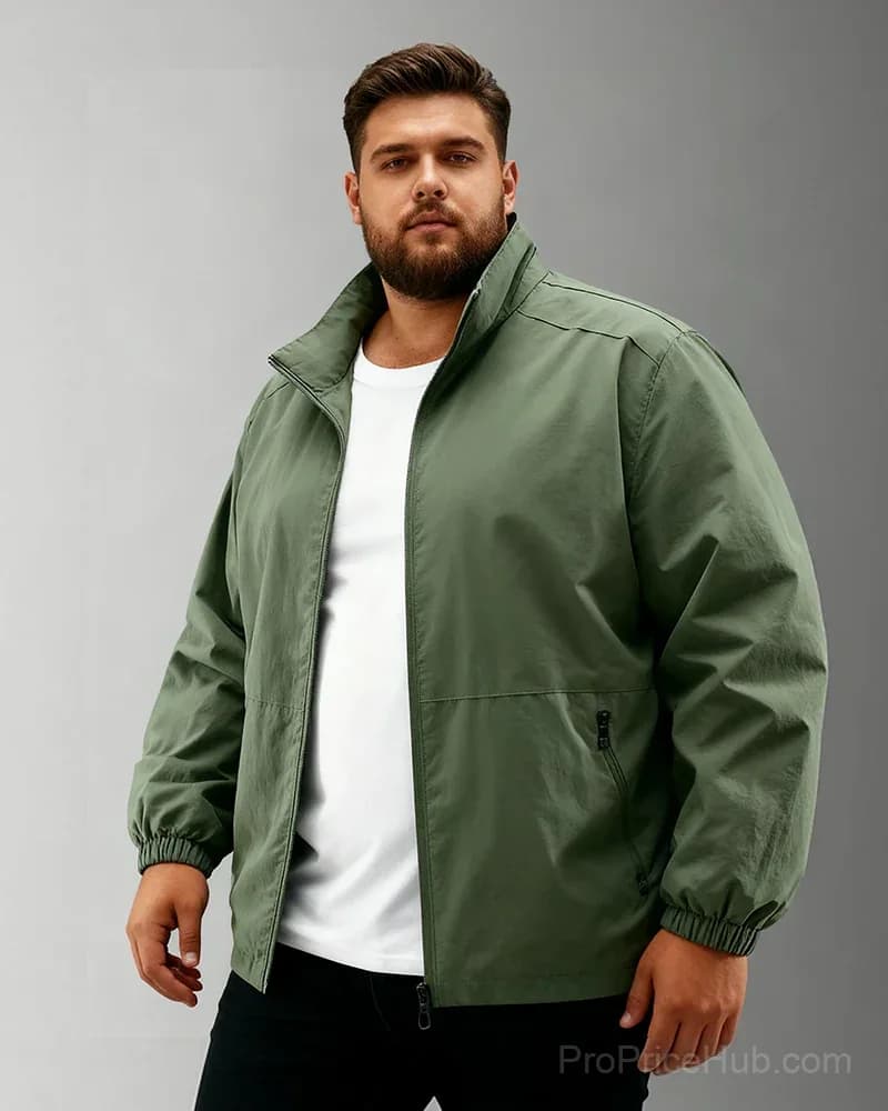 Men's Big & Tall Quick-Dry Standing Collar Outdoor Jacket M-5XL - View 10
