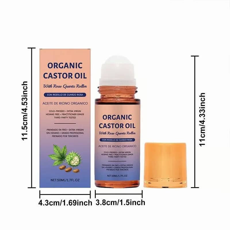 Organic Golden Castor Oil Roll-On with Rose Quartz, 1 Pc - View 14