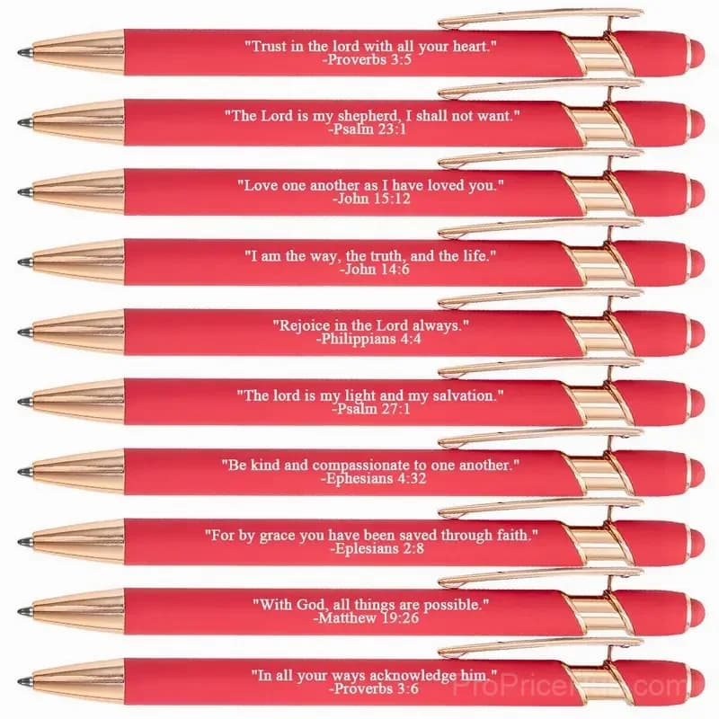Bible Verse Ballpoint Pen Set, Rose Gold, 10 Pieces - View 5