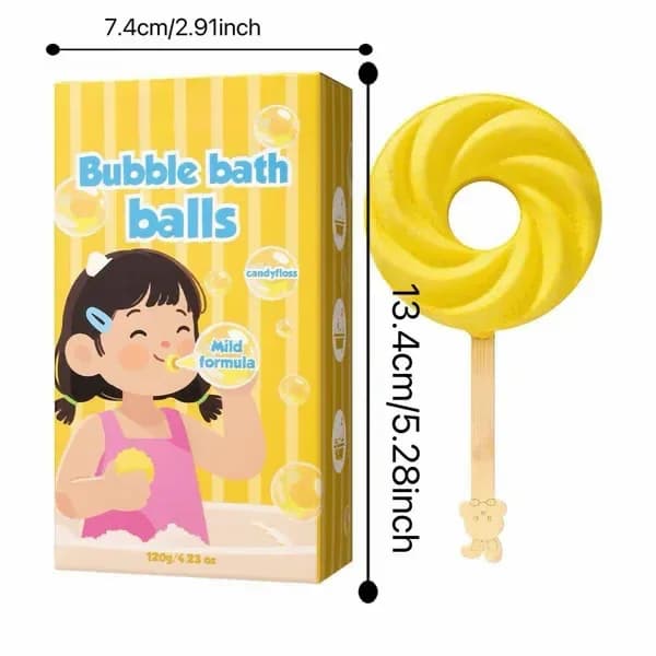 Cute Lollipop Bath Bomb – Colorful Bubble Bath Ball for Kids - View 8