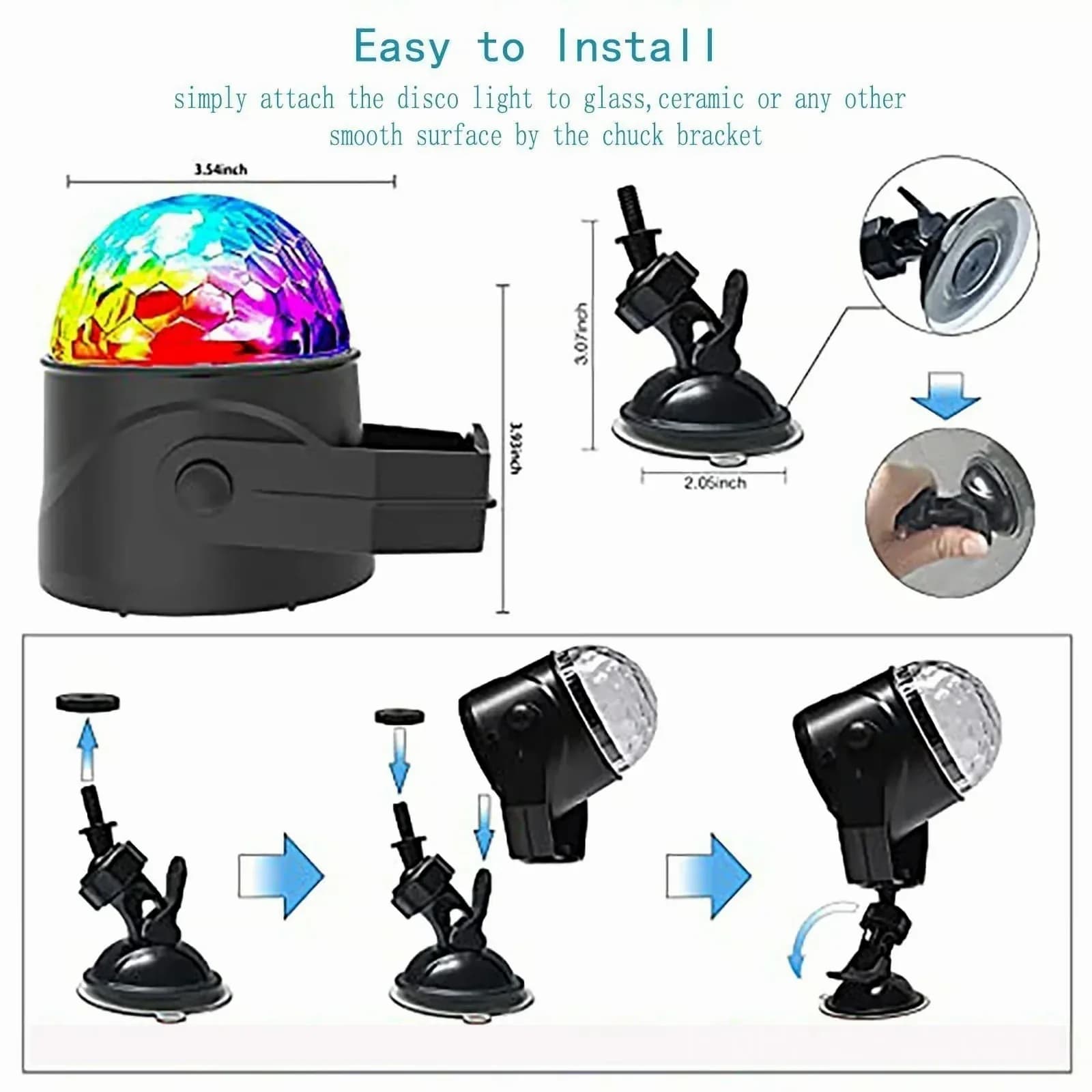 Colorful Rotating LED Disco Ball Party Light - View 6