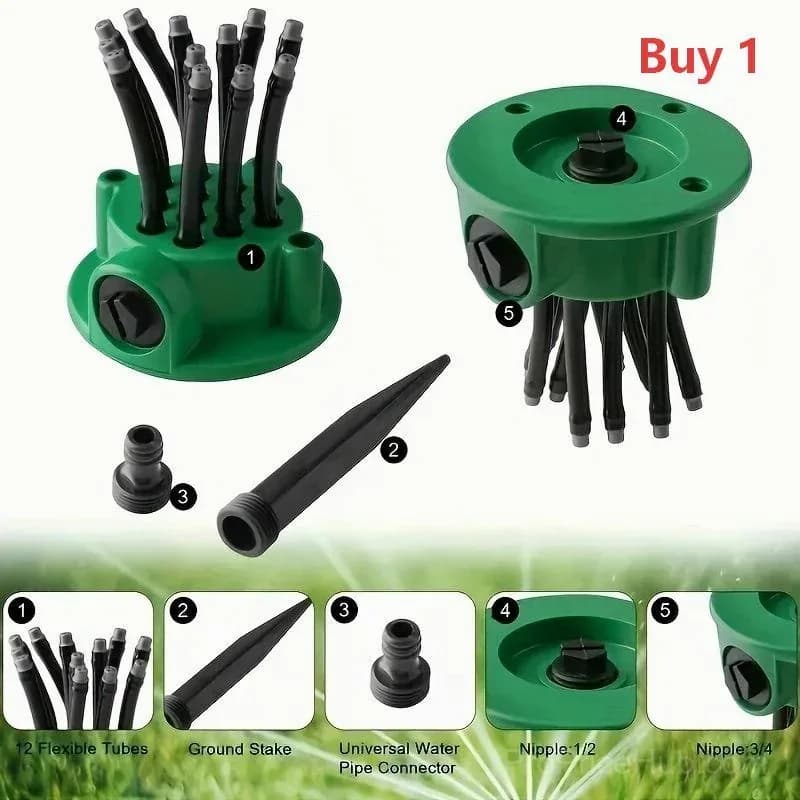 360° Multi-Directional Lawn Sprinkler with Flexible Spray Nozzles - View 9