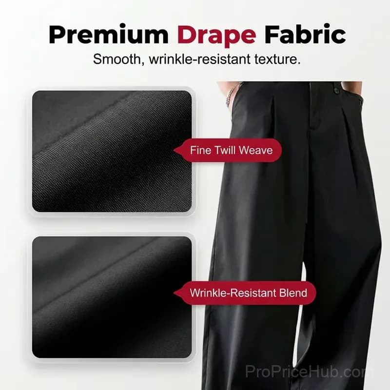 Men's Classic Fit Wide-Leg Formal Suit Trousers, Size S - View 8