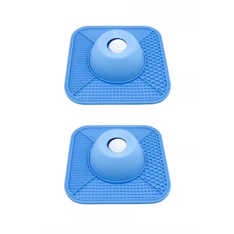 2-in-1 Pet Lick Mat with Rolling Ball, Blue - View 4
