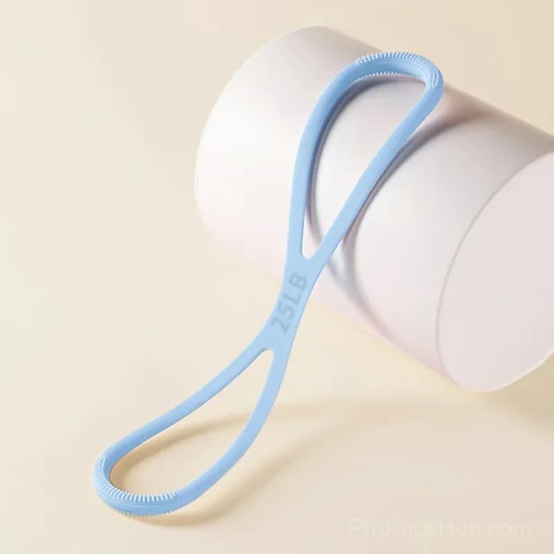 8-Shaped Silicone Resistance Band with Massage Grip, Pink, 15 lb - View 4