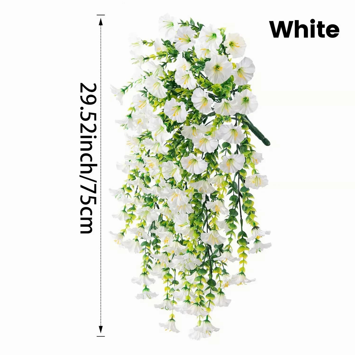 UV Resistant Artificial Morning Glory Hanging Vine, Purple & Red - View 16