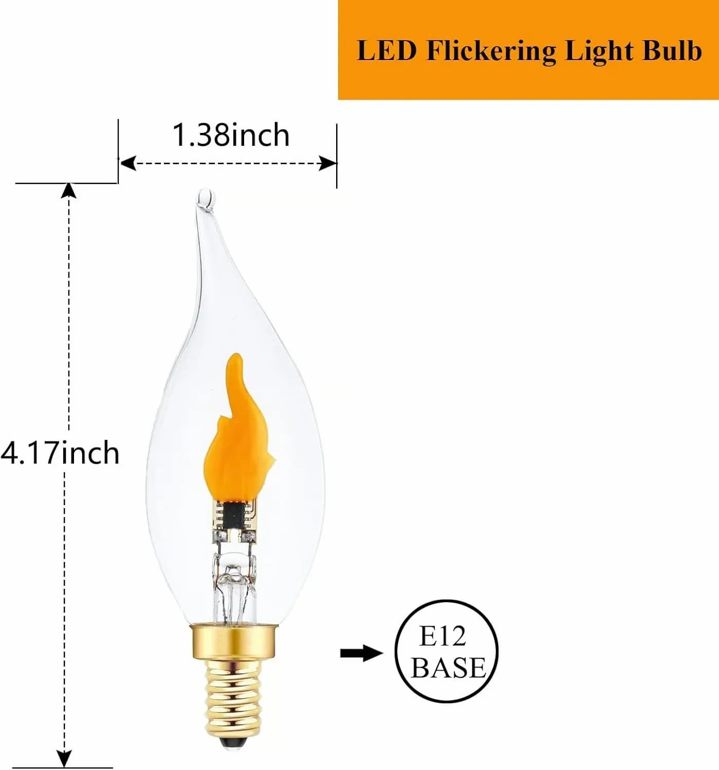 LED Flickering Flame Decorative Light Bulb, 1 Pack - View 4