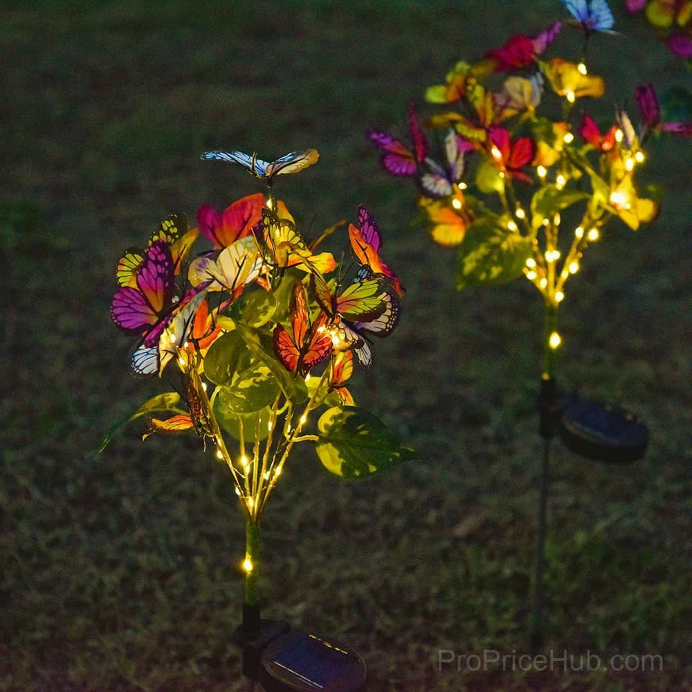 Solar-Powered Outdoor Butterfly Garden Light with Color Changing LEDs - View 3