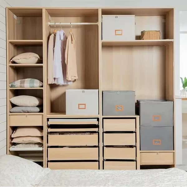 Oxford Fabric Foldable Shoe Organizer Storage Box, Beige, 1 Pack - View 11